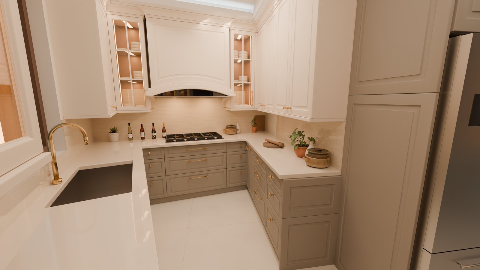 Model render: Cooking + sink run